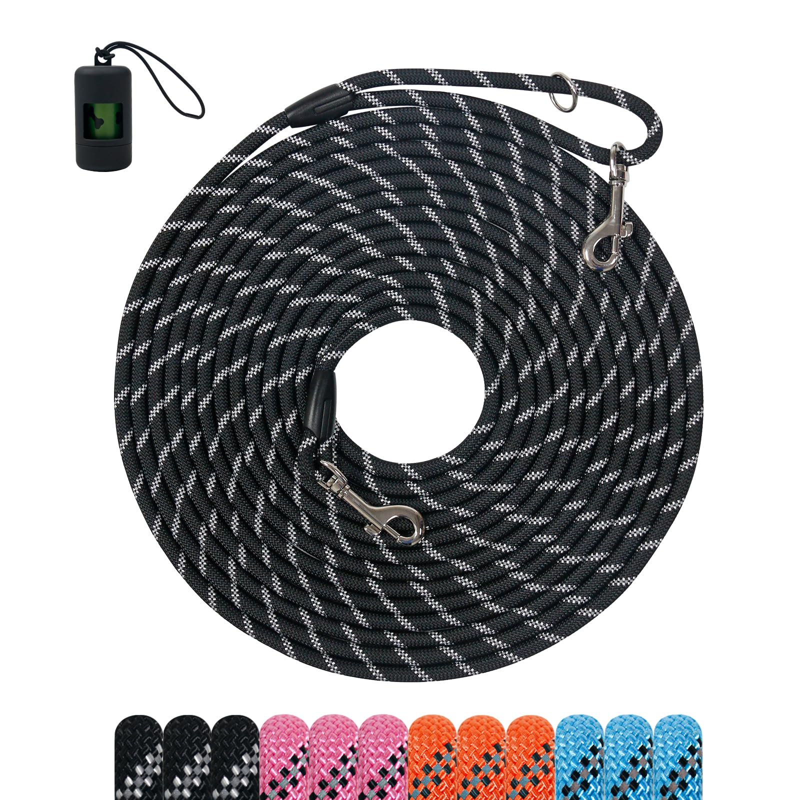Tairro Heavy Duty Reflective Dog Training Leash 30FT – High-Strength Nylon Rope for Large Dogs, Outdoor Walking and Camping