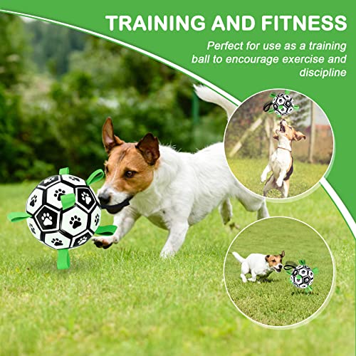TBC PET Dog Soccer Ball with Straps – 8-Inch Interactive Tug Toy for Small to Large Dogs
