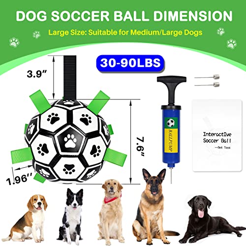 TBC PET Dog Soccer Ball with Straps – 8-Inch Interactive Tug Toy for Small to Large Dogs
