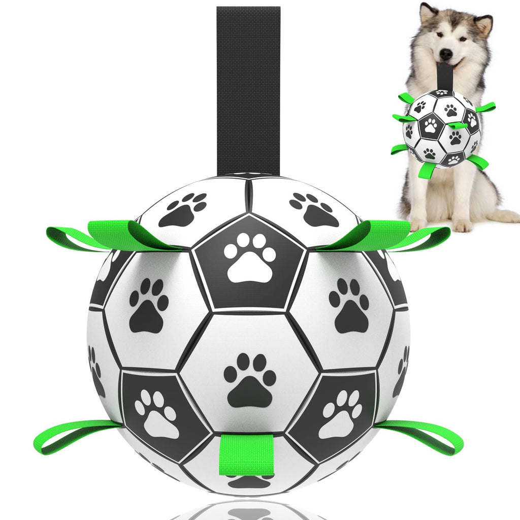 TBC PET Dog Soccer Ball with Straps – 8-Inch Interactive Tug Toy for Small to Large Dogs