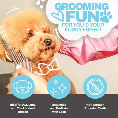 The Doodle Brush Stainless Steel Dog Comb for Detangling Mats & Tangles – Medium, for Poodles, Labradoodles & More