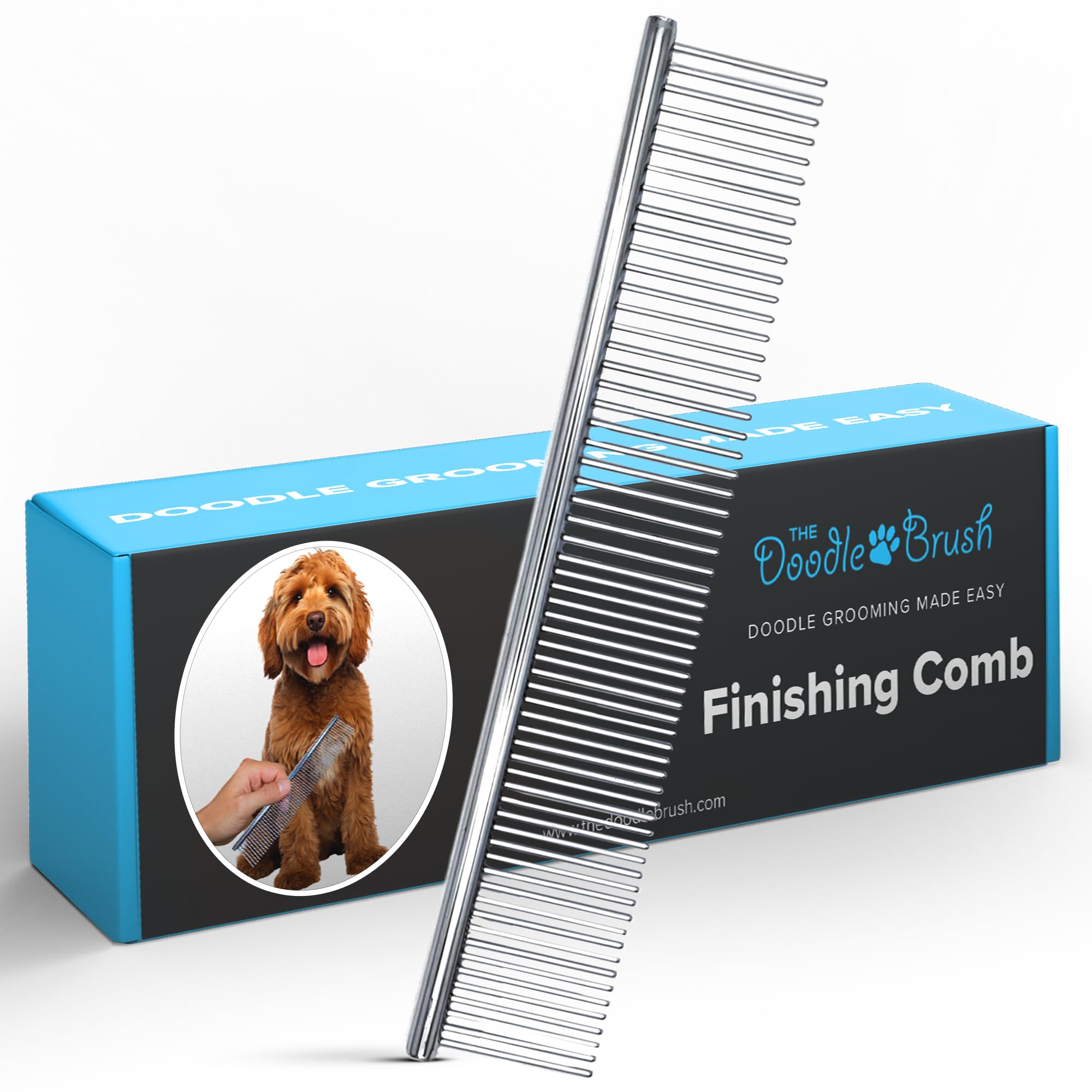 The Doodle Brush Stainless Steel Dog Comb for Detangling Mats & Tangles – Medium, for Poodles, Labradoodles & More