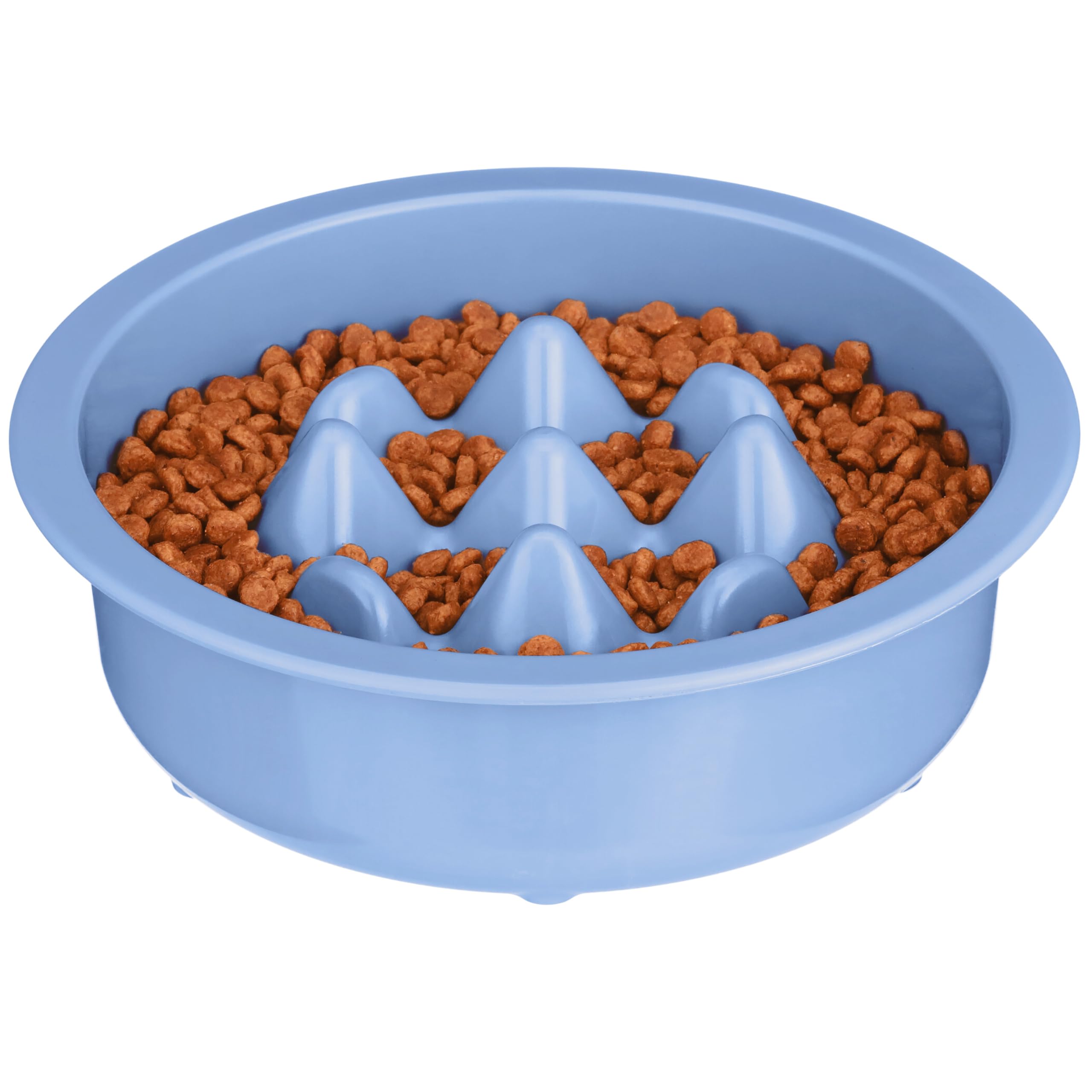 The Niner Slow Feed Bowl by Neater Pet Brands - Blue, Anti-Gulping Design with Nine Peaks, Fits Large Neater Feeders, Holds 2 Cups, Dishwasher Safe