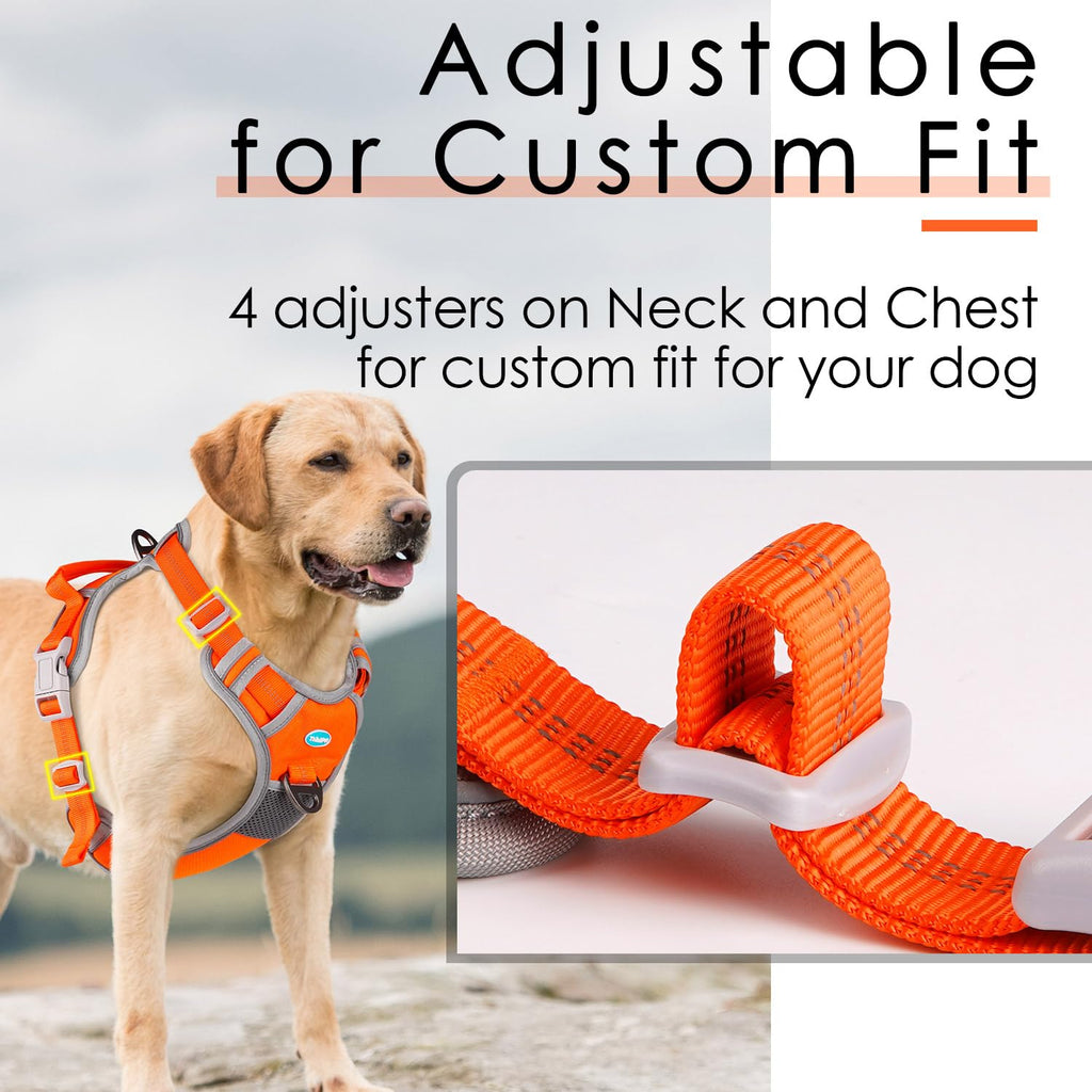 ThinkPet No Pull Harness for Medium Large Dogs - Breathable, Reflective Vest with Handle
