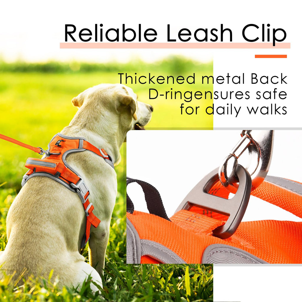 ThinkPet No Pull Harness for Medium Large Dogs - Breathable, Reflective Vest with Handle
