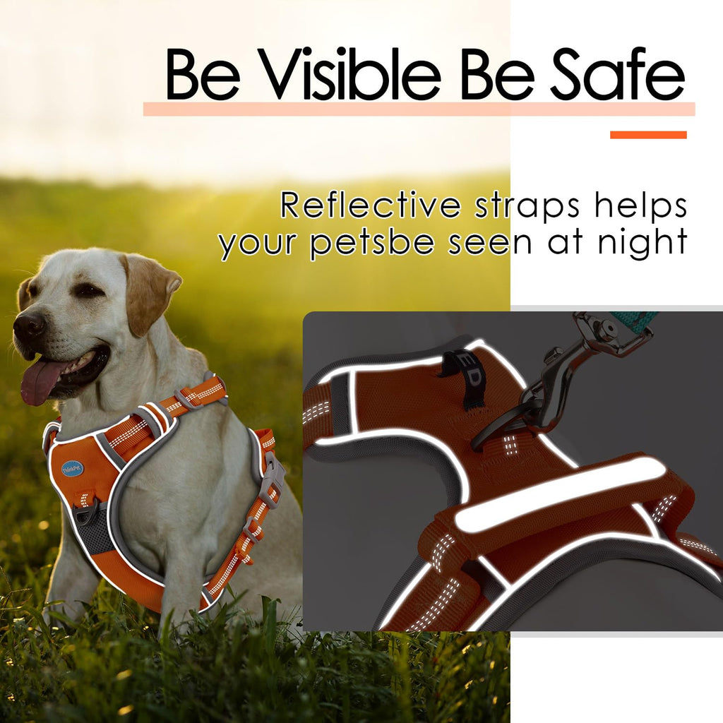 ThinkPet No Pull Harness for Medium Large Dogs - Breathable, Reflective Vest with Handle