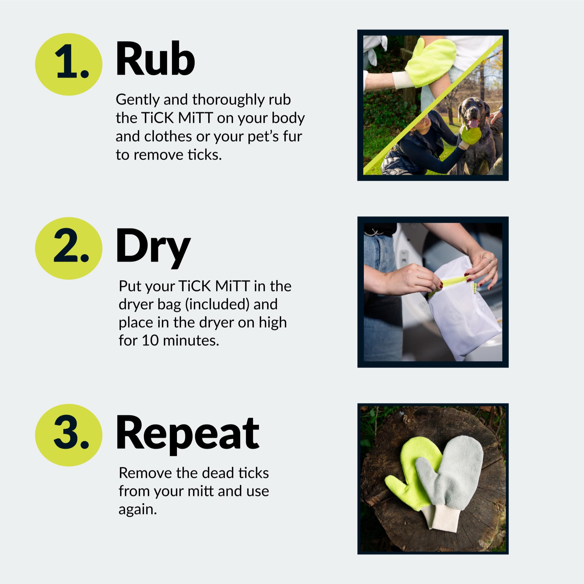 TiCK MiTT Pink Tick Removal Glove – Chemical-Free, Reusable Tool for Pets and People