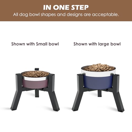 TIDANT Elevated Dog Bowl Stand for Small Dogs – Adjustable Width 5.9–8.7 Inches, Metal Frame, Non-Slip Feet, Easy Travel