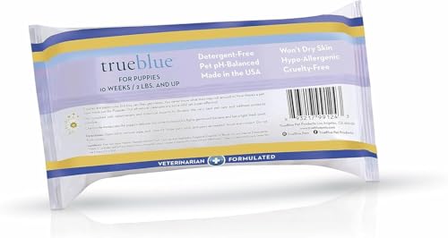 TrueBlue Chamomile & Honeysuckle Puppy Wipes – Pre-Moistened, Extra Large, 100 Count, Made in USA