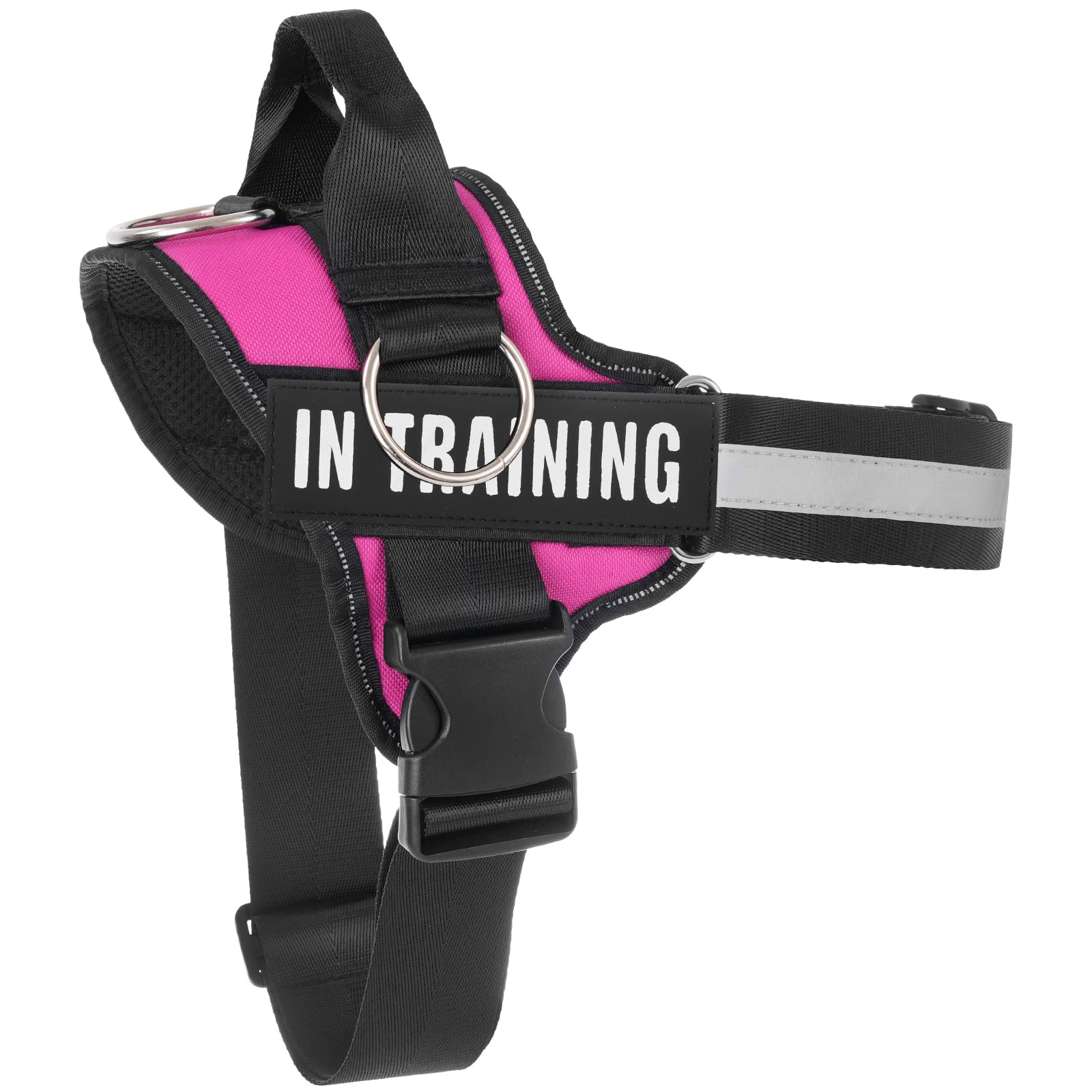 Tsikavo No Pull Dog Harness Size M Rose - 3 Ring Reflective Vest with Handle