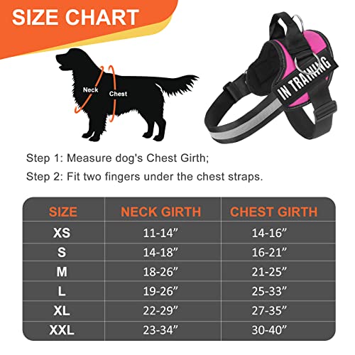 Tsikavo No Pull Dog Harness Size M Rose - 3 Ring Reflective Vest with Handle