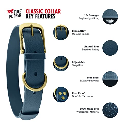 Tuff Pupper Classic Heavy Duty Dog Collar - Waterproof, Odor Proof & Rust-Proof Hardware - Crimson Red, Small