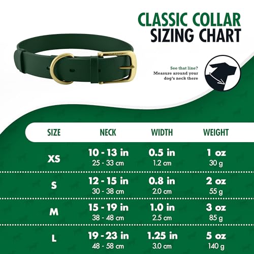 Tuff Pupper Classic Heavy Duty Dog Collar – Forest Green – Waterproof, Odor Proof, Rust-Proof Hardware, Sizes XS to Large