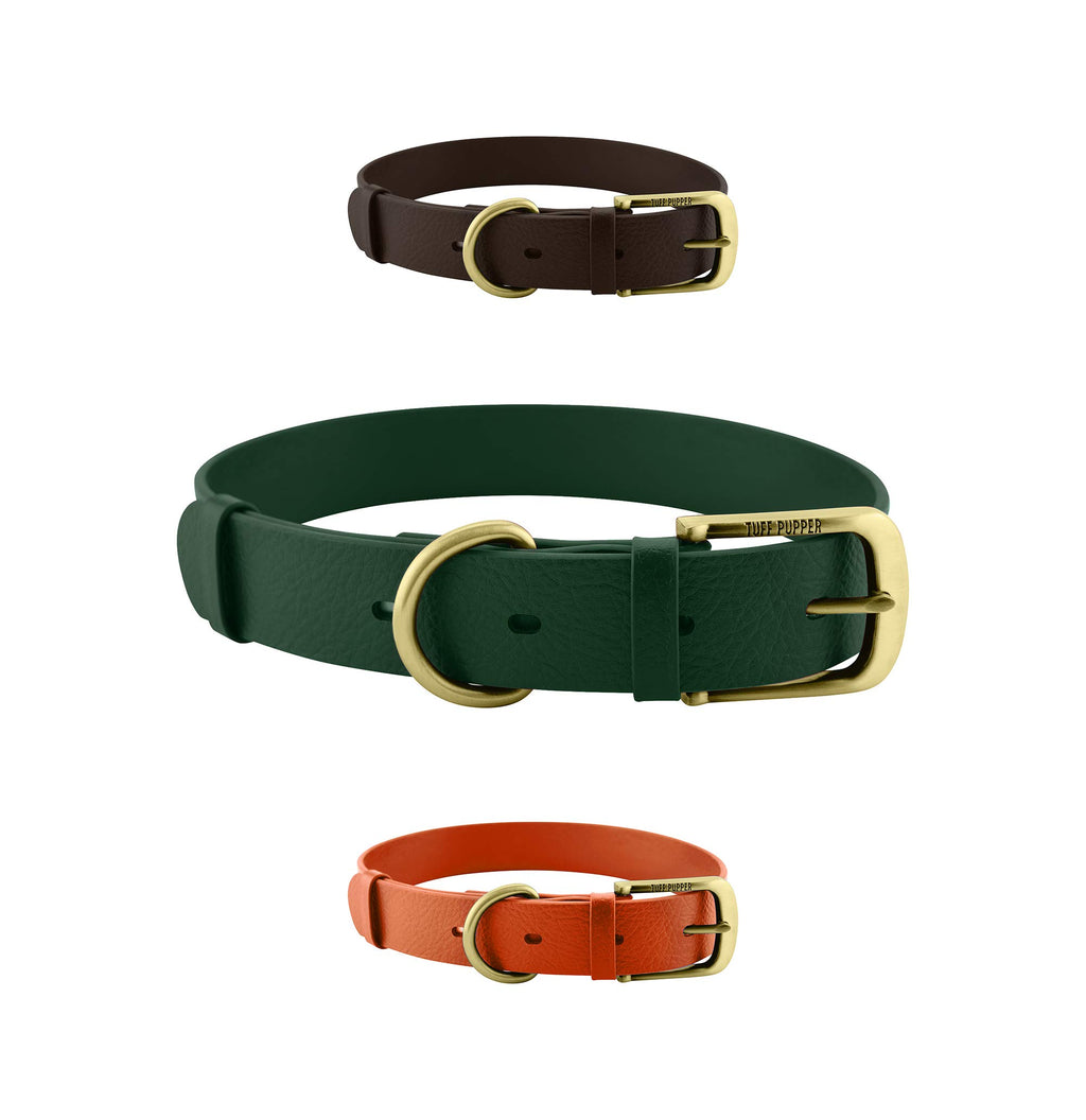 Tuff Pupper Classic Heavy Duty Dog Collar – Forest Green – Waterproof, Odor Proof, Rust-Proof Hardware, Sizes XS to Large