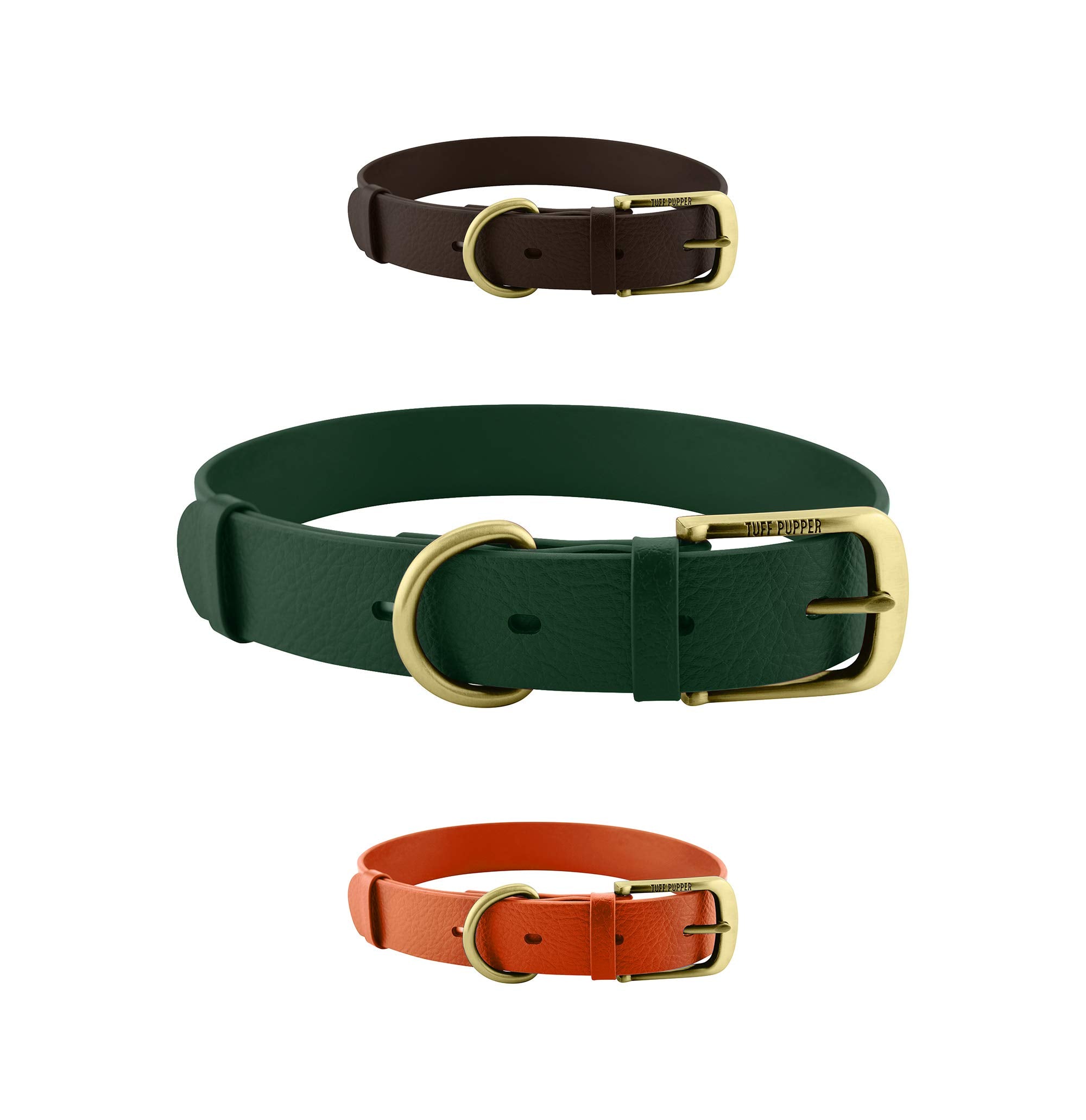 Tuff Pupper Classic Heavy Duty Dog Collar – Forest Green – Waterproof, Odor Proof, Rust-Proof Hardware, Sizes XS to Large