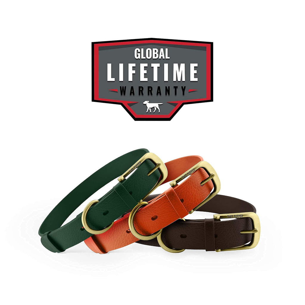 Tuff Pupper Classic Heavy Duty Dog Collar – Forest Green – Waterproof, Odor Proof, Rust-Proof Hardware, Sizes XS to Large