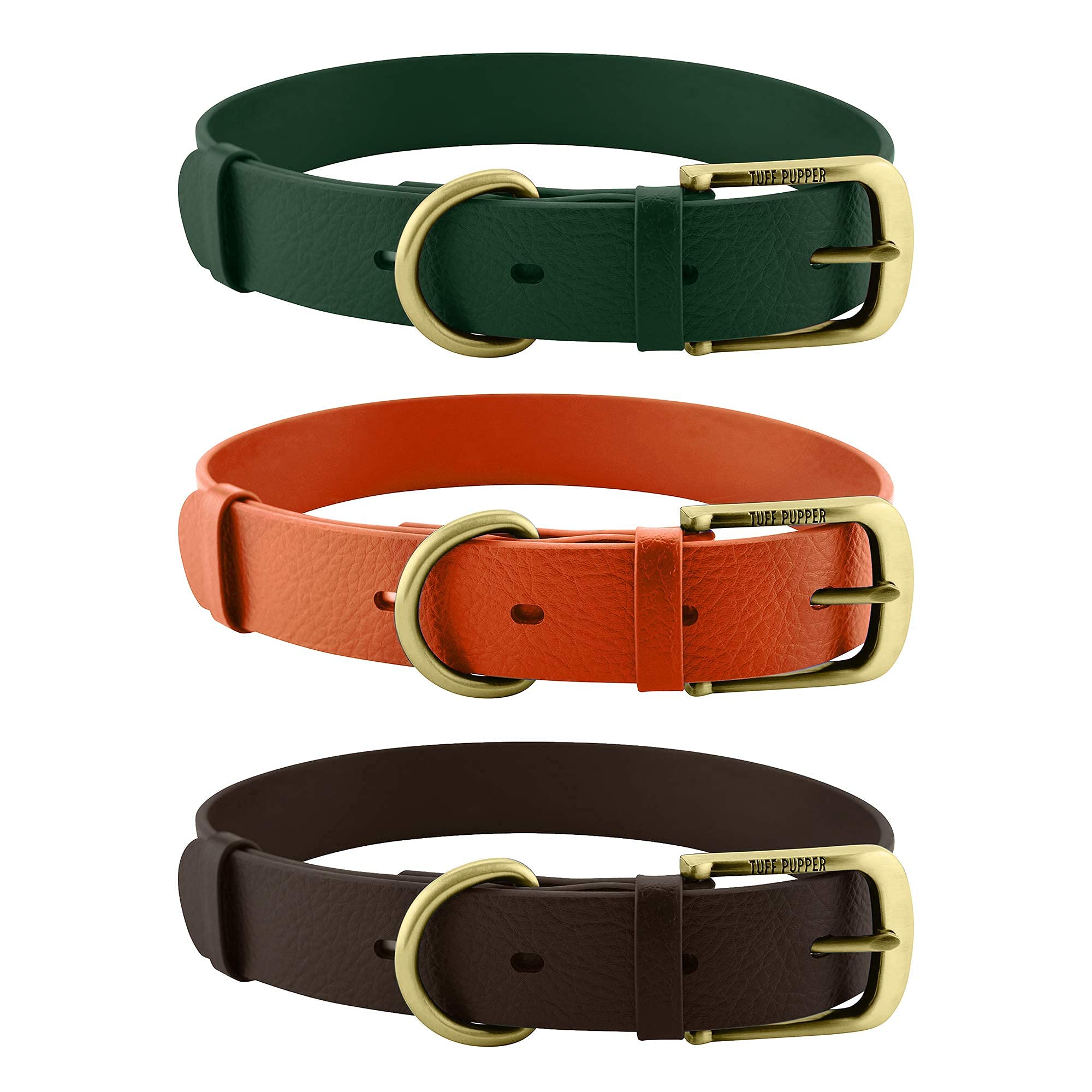 Tuff Pupper Classic Heavy Duty Dog Collar – Forest Green – Waterproof, Odor Proof, Rust-Proof Hardware, Sizes XS to Large