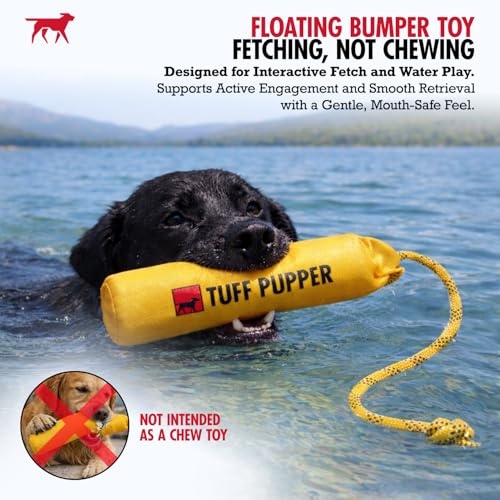 Tuff Pupper Floating Dog Bumper Toy – Soft Foam Retrieve Trainer for Fetch, Water & Snow