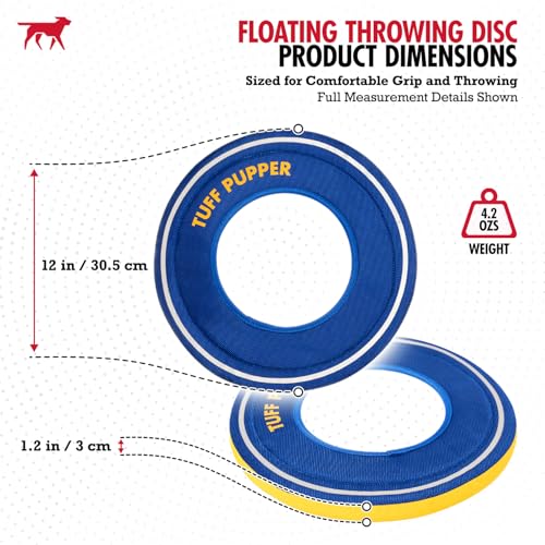 Tuff Pupper Floating Dog Frisbee – Soft Foam Fetch Disc for Water & Snow