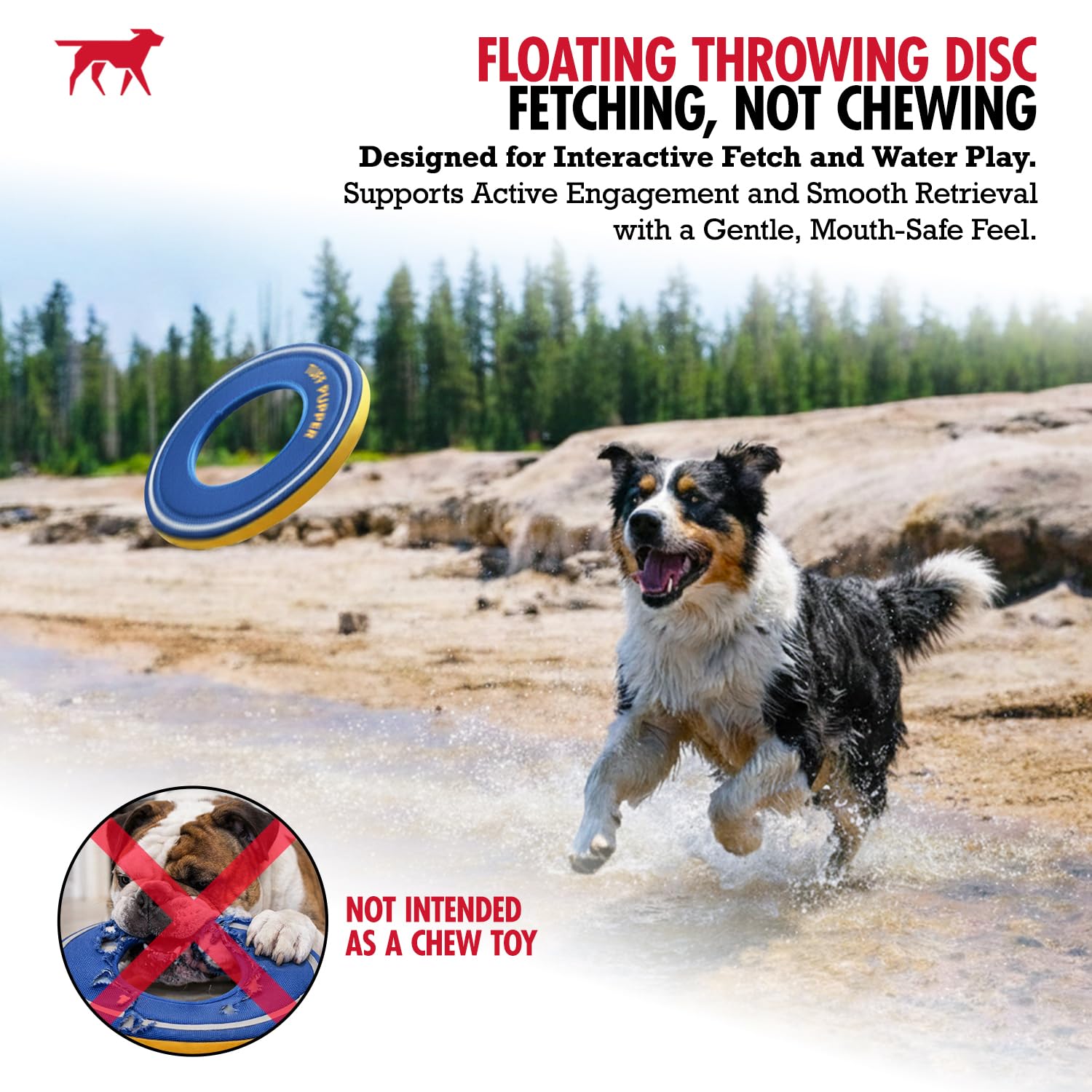 Tuff Pupper Floating Dog Frisbee – Soft Foam Fetch Disc for Water & Snow