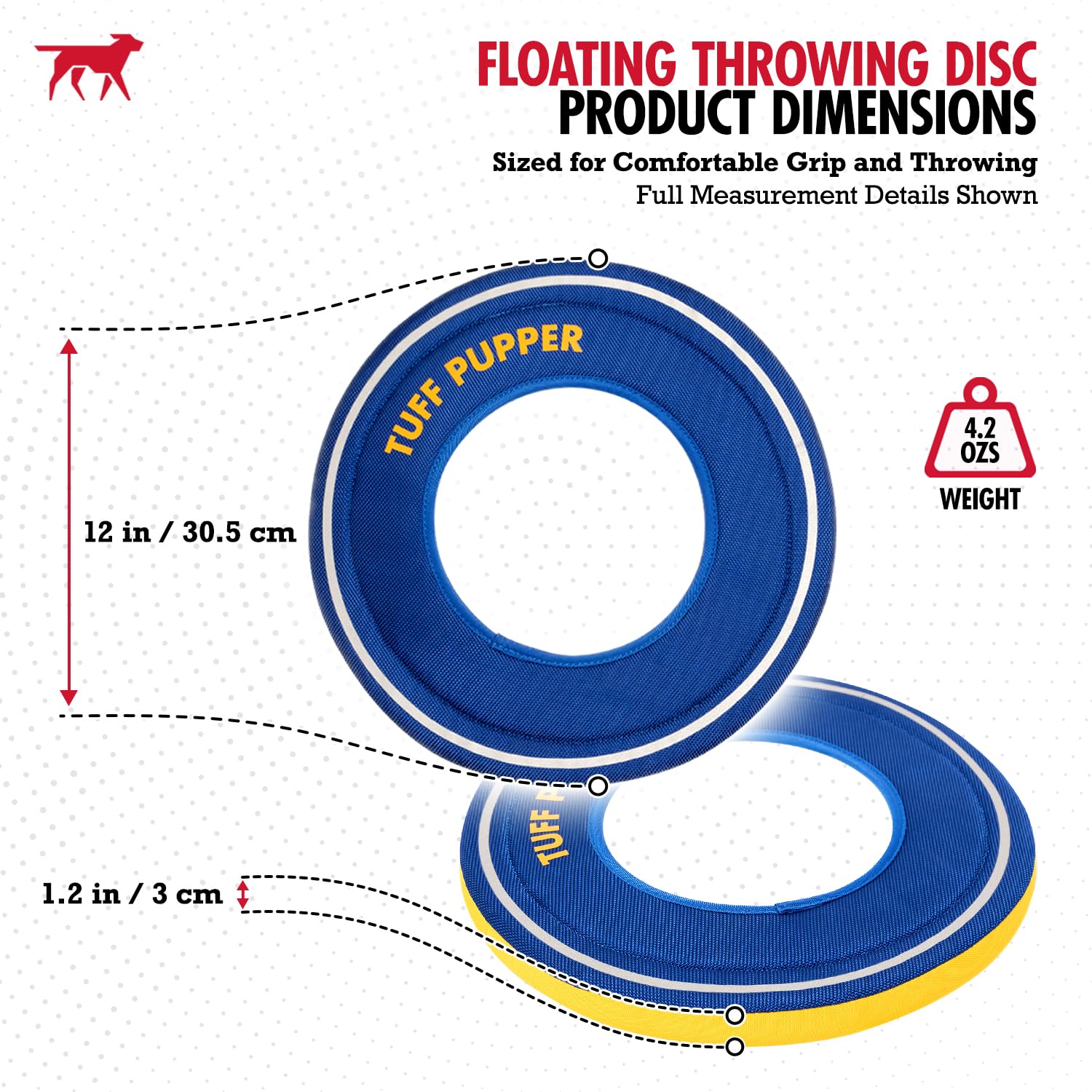 Tuff Pupper Floating Dog Frisbee – Soft Foam Fetch Disc for Water & Snow