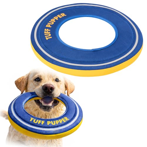Tuff Pupper Floating Dog Frisbee – Soft Foam Fetch Disc for Water & Snow
