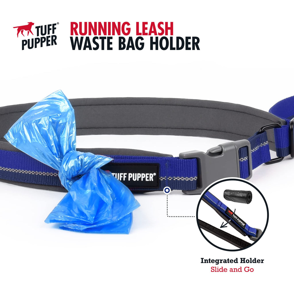 Tuff Pupper Hands-Free Dog Leash: Adjustable 3-6ft, Padded Waist Belt, Reflective for Running