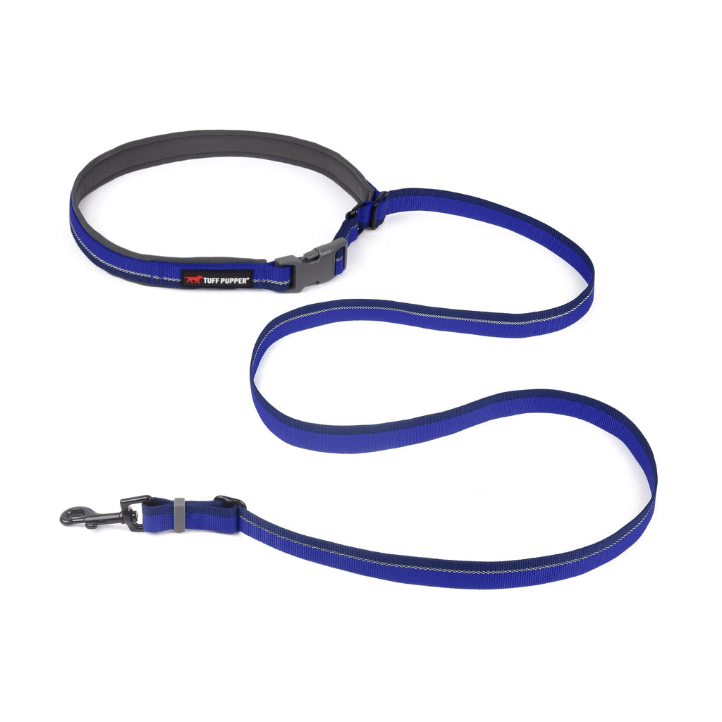 Tuff Pupper Hands-Free Dog Leash: Adjustable 3-6ft, Padded Waist Belt, Reflective for Running