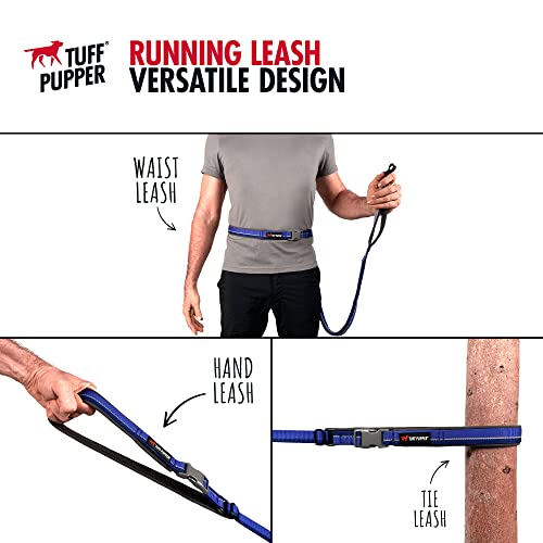 Tuff Pupper Hands-Free Dog Leash: Adjustable 3-6ft, Padded Waist Belt, Reflective for Running