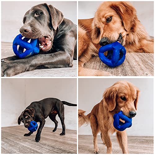 Tuff Pupper SuperChewer Tough Dog Cage Ball Toy – Natural Rubber Fetch Ball for Large Breeds, Lifetime Replacement
