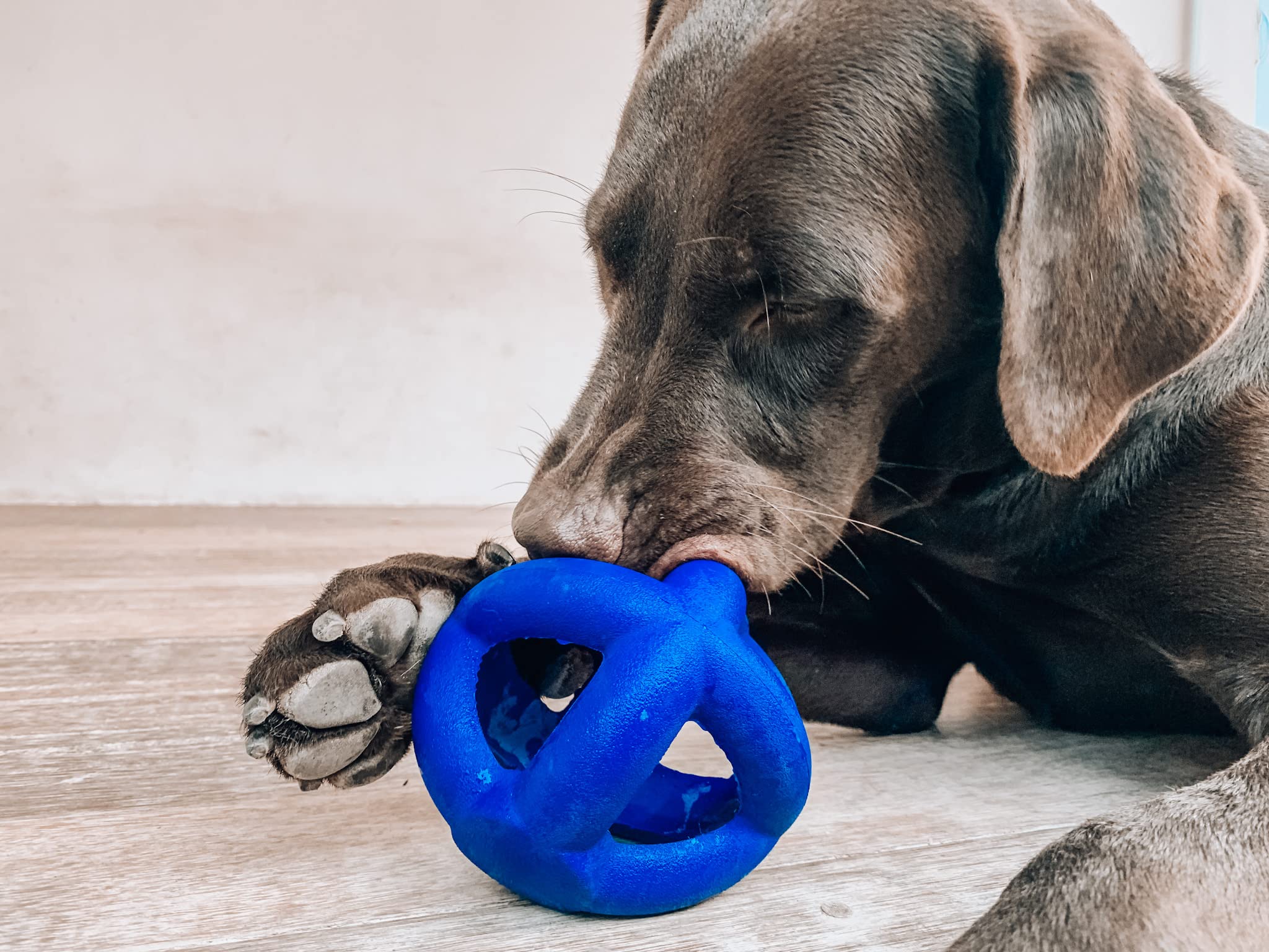 Tuff Pupper SuperChewer Tough Dog Cage Ball Toy – Natural Rubber Fetch Ball for Large Breeds, Lifetime Replacement
