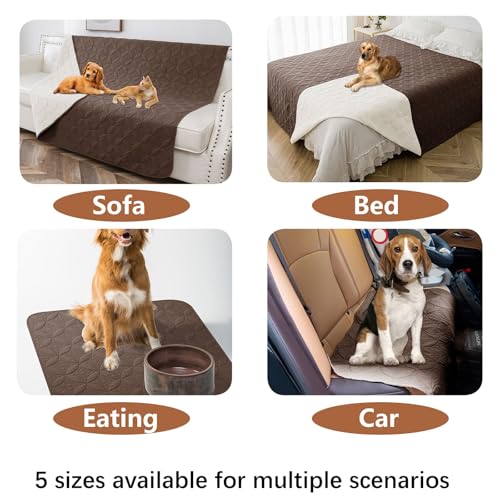 Tuffeel Waterproof Dog Blanket 30x30 – Reversible Pet Couch Cover, Chocolate+Cream, Machine Washable