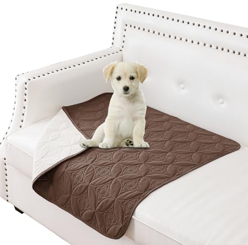 Tuffeel Waterproof Dog Blanket 30x30 – Reversible Pet Couch Cover, Chocolate+Cream, Machine Washable