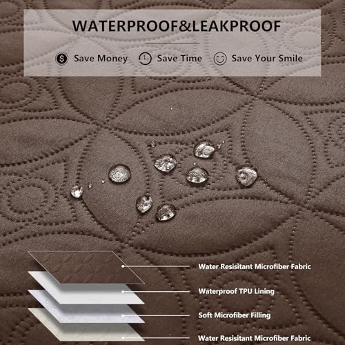 Tuffeel Waterproof Dog Blanket 30x30 – Reversible Pet Couch Cover, Chocolate+Cream, Machine Washable