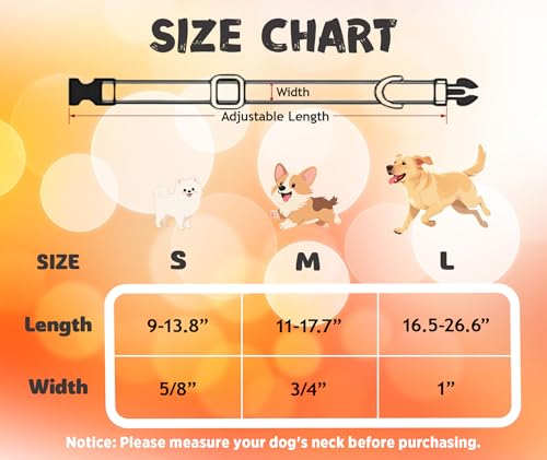 Tunkoo Plaid Dog Collar with Removable Bow Tie - Adjustable Cotton Collar for Small to Large Dogs - Orange Grid, Medium