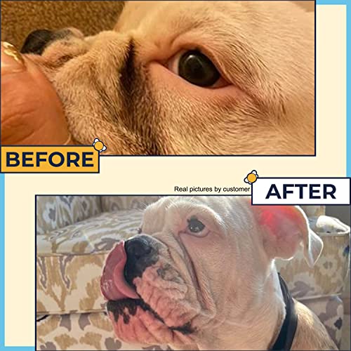 Two Pets and a Half Wrinkle Wipes for Bulldogs - 50 Organic Dog Face Wipes with Manuka Honey