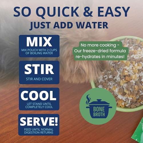 Under the Weather Freeze-Dried Bland Diet for Dogs – Rice, Hamburger & Bone Broth, 6 oz