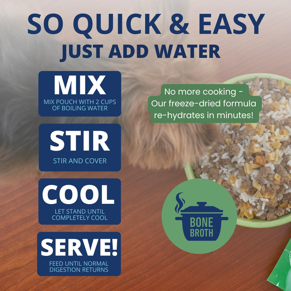Under the Weather Freeze-Dried Bland Diet for Dogs – Rice, Hamburger & Bone Broth, 6 oz