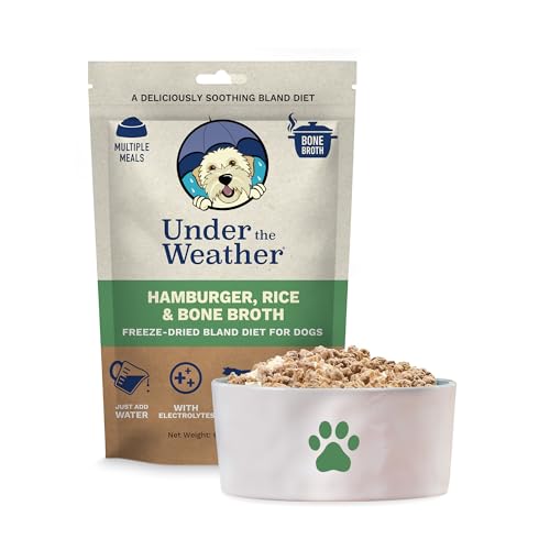 Under the Weather Freeze-Dried Bland Diet for Dogs – Rice, Hamburger & Bone Broth, 6 oz