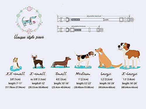Unique Style Paws Christmas Dog Collar with Removable Bow Tie - Adjustable Cotton Collar for Small, Medium, Large Dogs