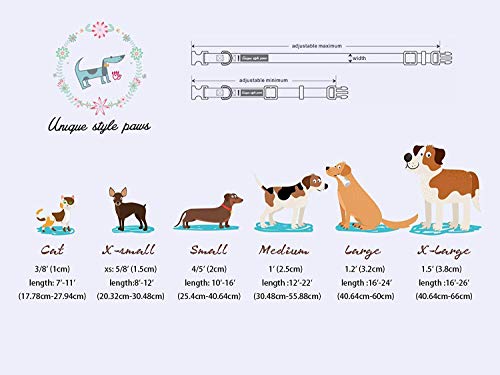 Unique style paws Green Plaid Dog Collar with Bowtie - Adjustable Cotton Collar for Small to Large Dogs, M Size
