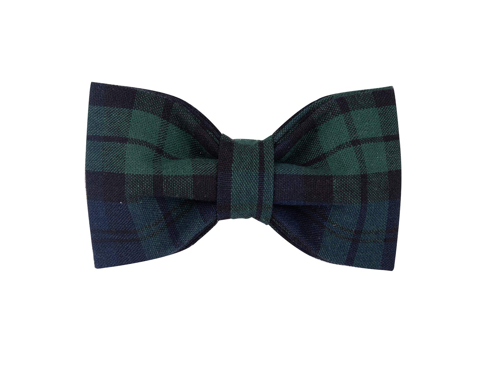 Unique style paws Green Plaid Dog Collar with Bowtie - Adjustable Cotton Collar for Small to Large Dogs, M Size