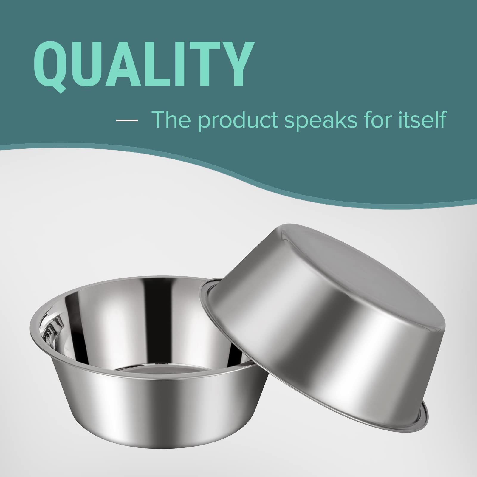 URBUDDIES 2-Pack 1.1 Gallon Stainless Steel Dog Water Bowls – Large, Nonslip, Dishwasher Safe