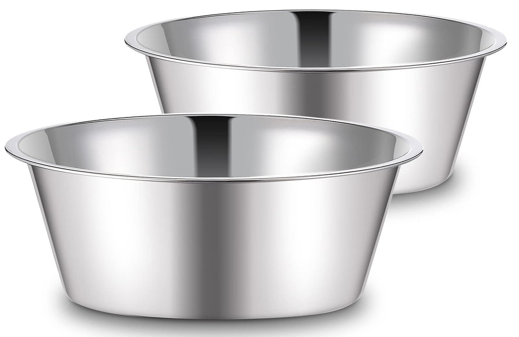 URBUDDIES 2-Pack 1.1 Gallon Stainless Steel Dog Water Bowls – Large, Nonslip, Dishwasher Safe