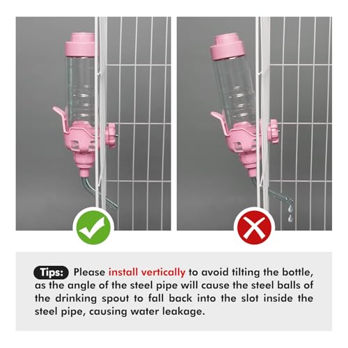 Vannon 34oz Pink Crate Water Bottle for Dogs, Cats & Rabbits - BPA Free, 12mm Nozzle