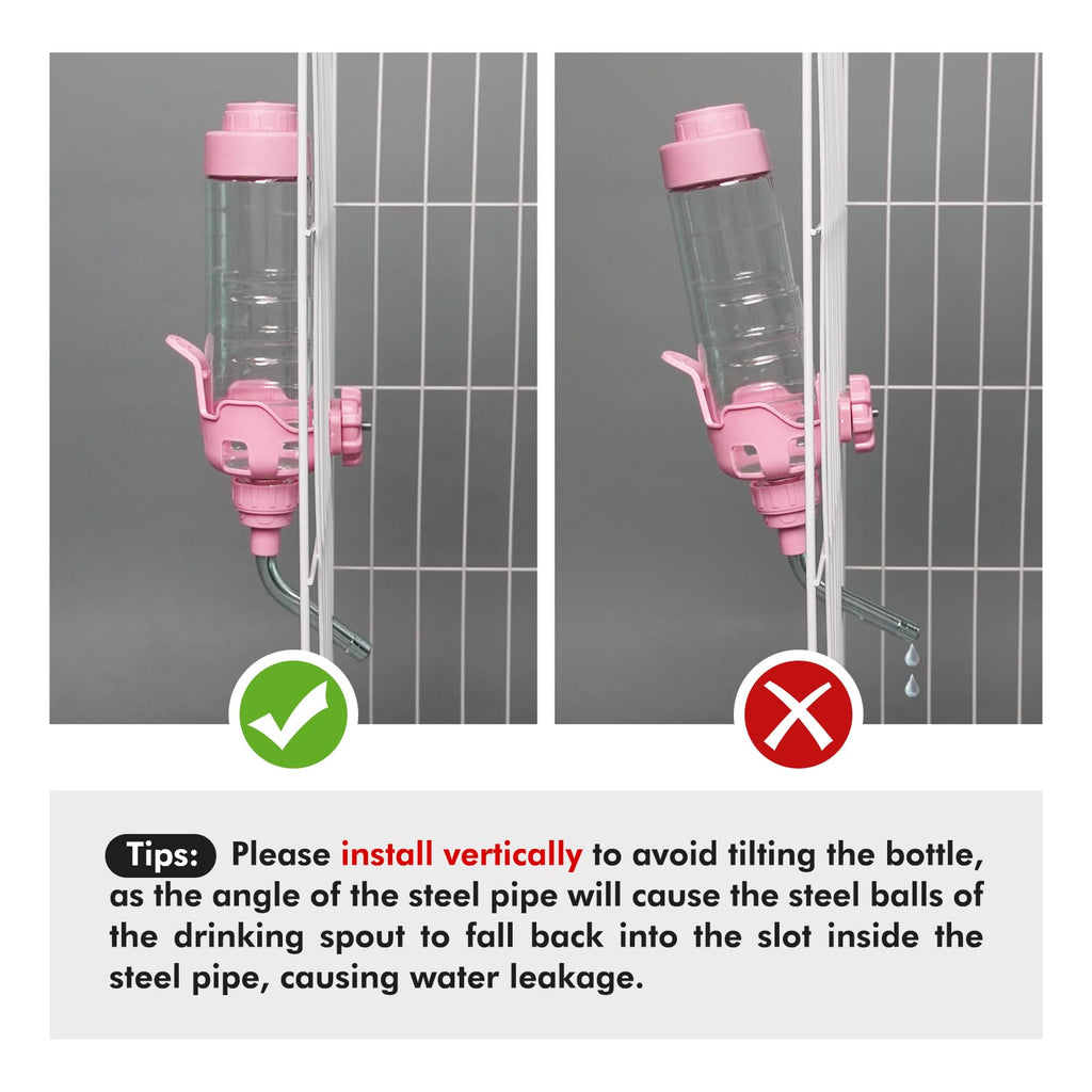 Vannon 34oz Pink Crate Water Bottle for Dogs, Cats & Rabbits - BPA Free, 12mm Nozzle