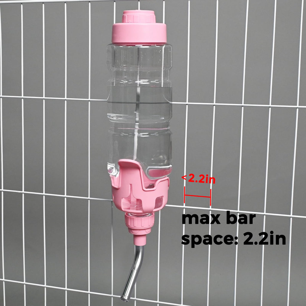 Vannon 34oz Pink Crate Water Bottle for Dogs, Cats & Rabbits - BPA Free, 12mm Nozzle