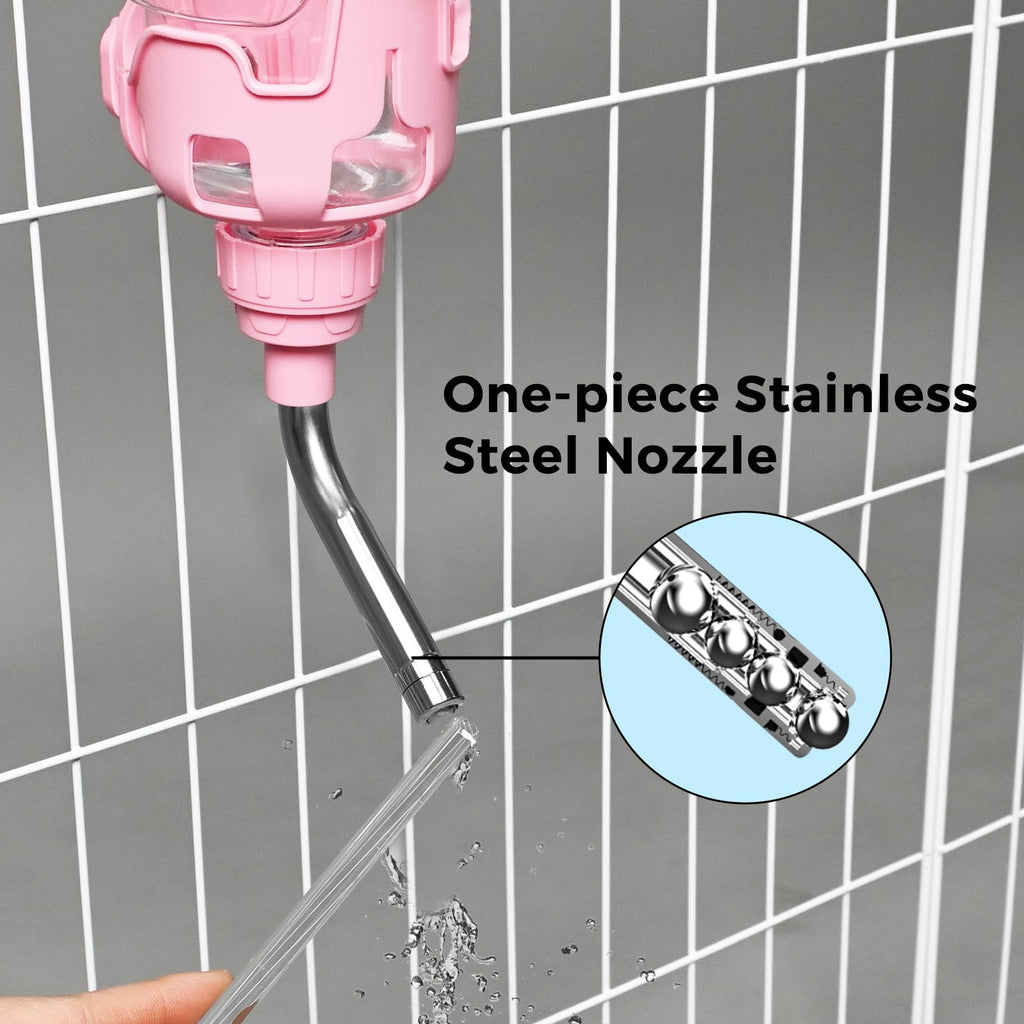 Vannon 34oz Pink Crate Water Bottle for Dogs, Cats & Rabbits - BPA Free, 12mm Nozzle