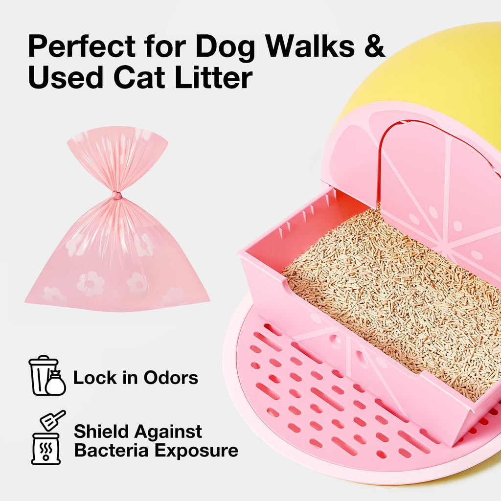 VETRESKA Lavender Scented Dog Poop Bags 300 Count - Leak Proof & Extra Thick Waste Bags for Dogs and Cats, 9x13 Inches