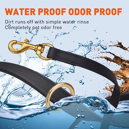 Viper Biothane Working Dog Lead 6ft Black – Waterproof, 750lb Breaking Strength